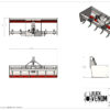 Technical drawings of a mechanical device with multiple views and a 3D model.