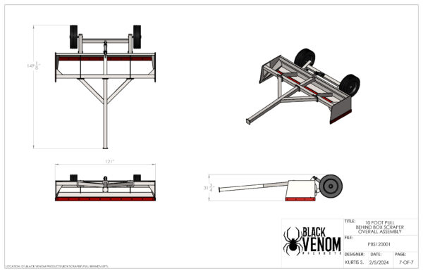 Technical drawing of a spider-themed drone with multiple views and details.